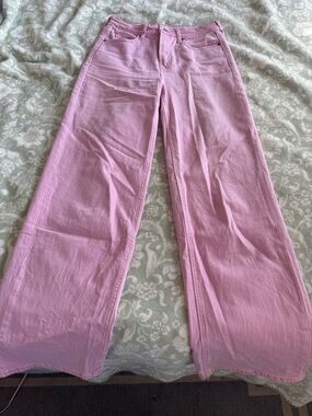 Old Navy Wide-Leg High-Rise Pink Jeans
